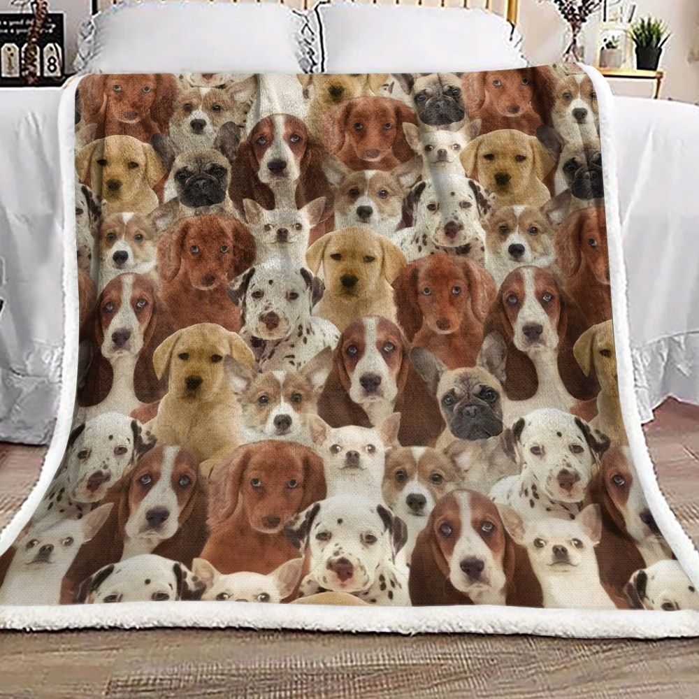 Chihuahua Corgi Pug Golden Beagle Dalmatian Sherpa Fleece Blanket