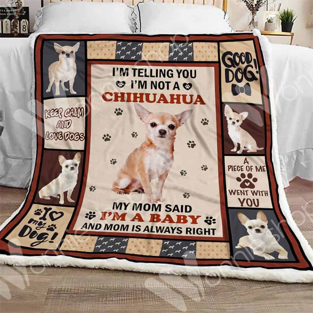 Chihuahua Dog Keep Calm And Love Dogs Sherpa Fleece Blanket