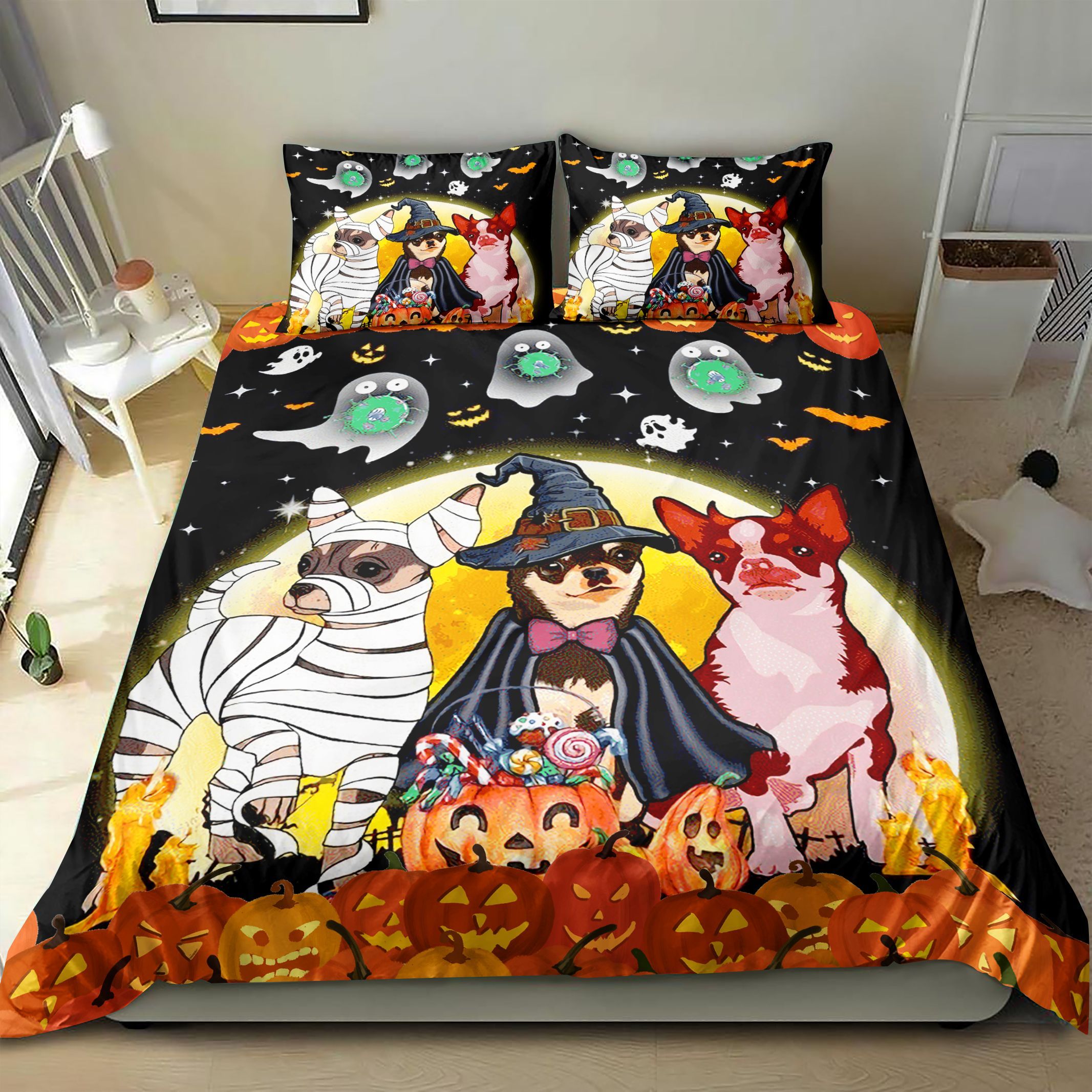 Chihuahua & Halloween Bedding Set
