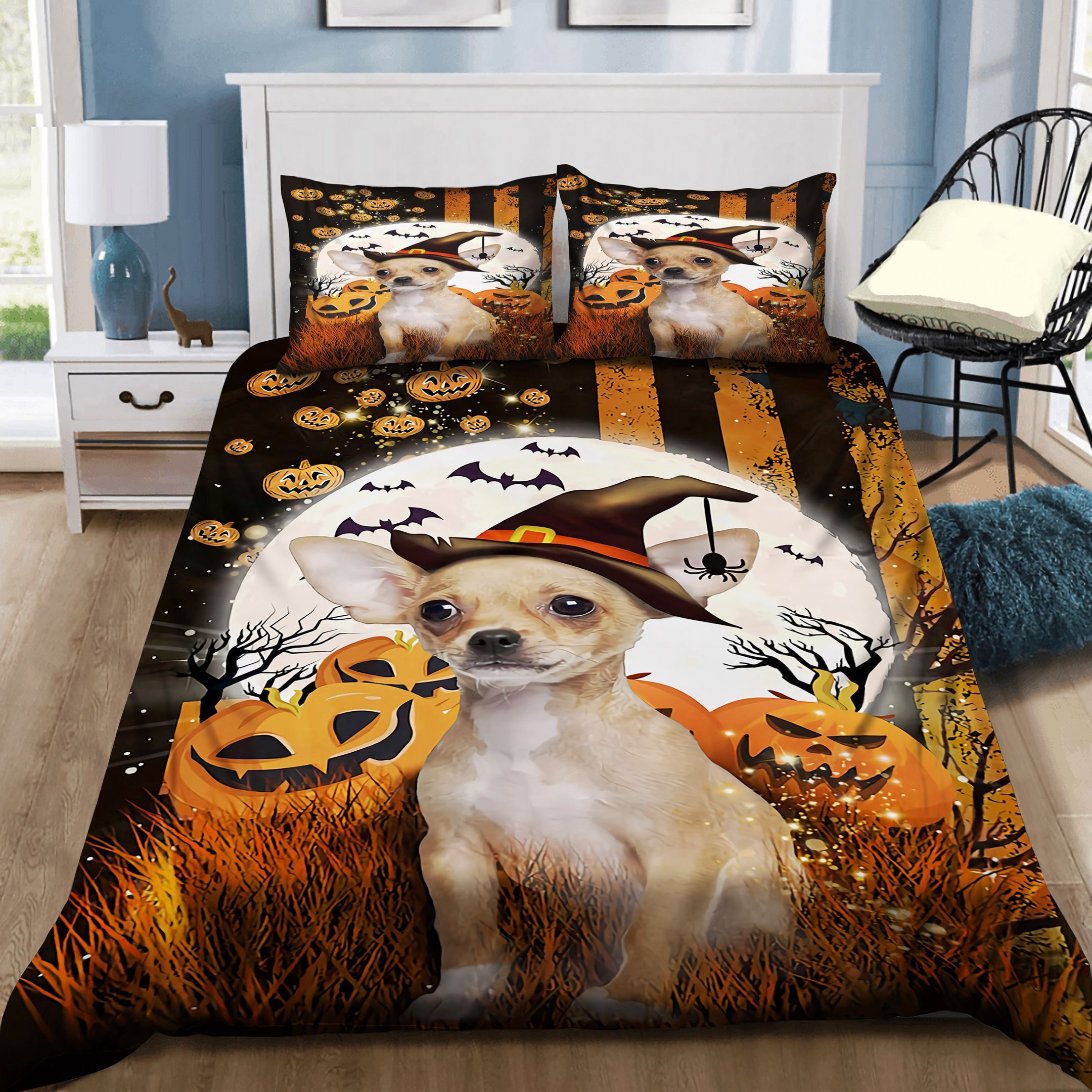 Chihuahua Happy Halloween Bedding Set