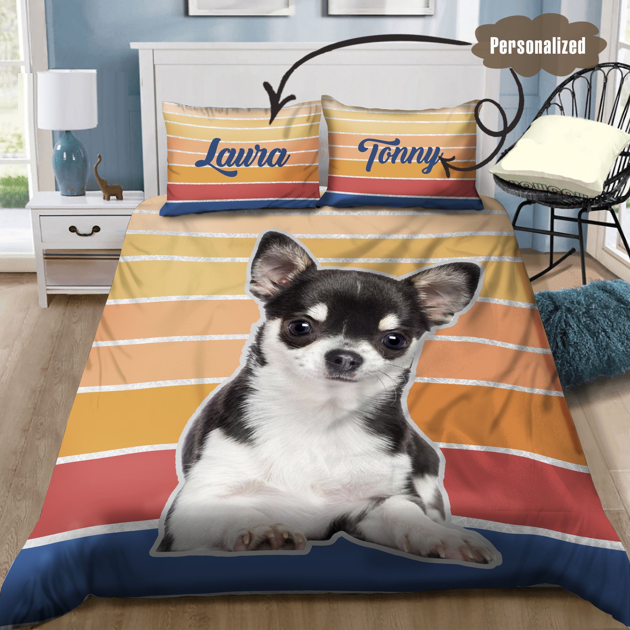 Chihuahua Personalized Bedding Set