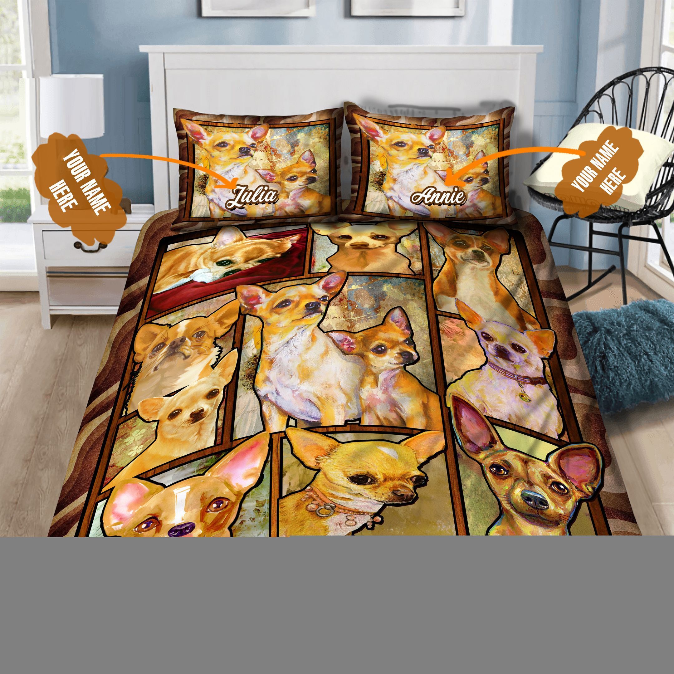 Chihuahua Personalized Bedding Set