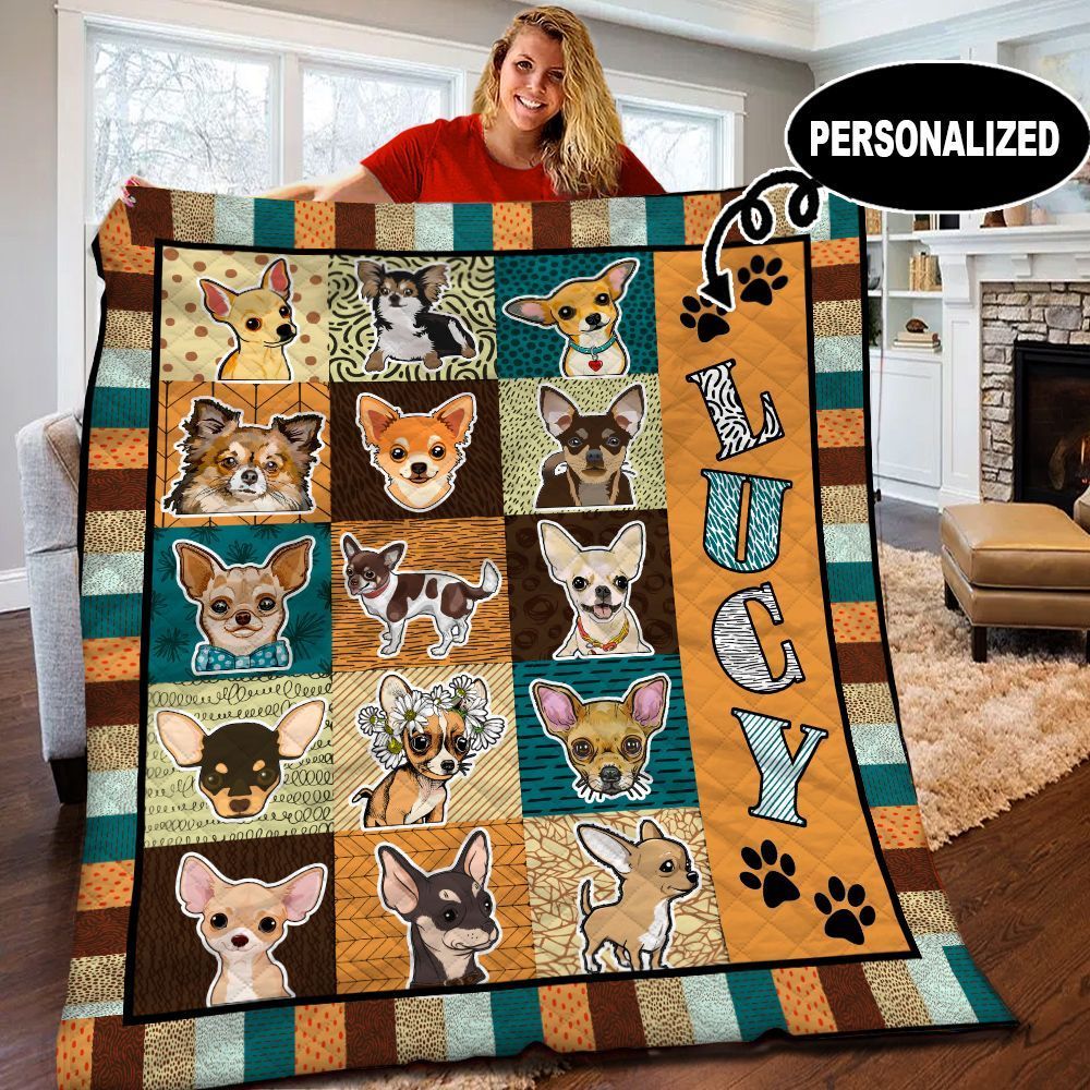 Chihuahua Personalized Quilt Blanket BBB120530HT