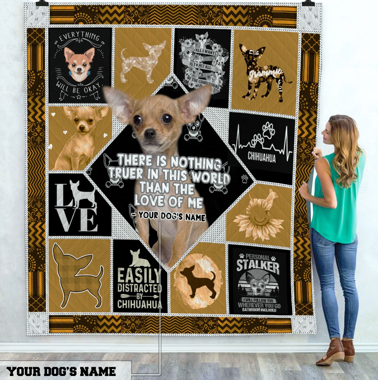 Chihuahua Personalized Quilt Blanket C9B150601CT