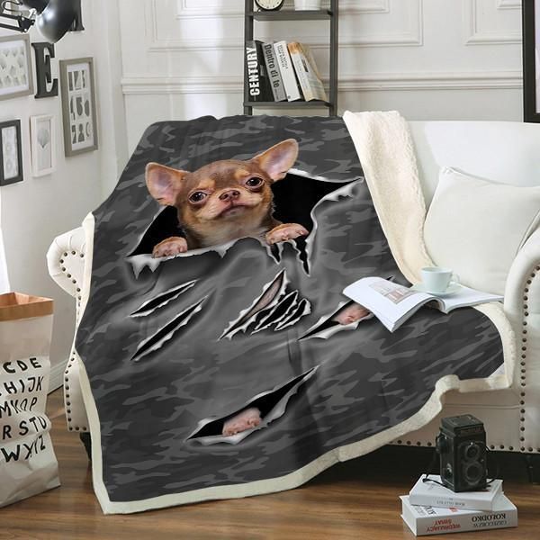 Chihuahua Scratch Dog Sherpa Fleece Blanket