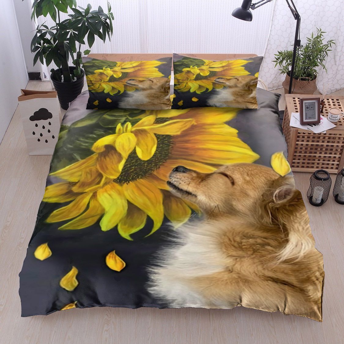 Chihuahua Sunflower Bedding Set