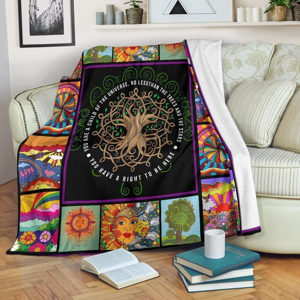 Child Of The Universe Tree Of Life Printed Fleece Blanket
