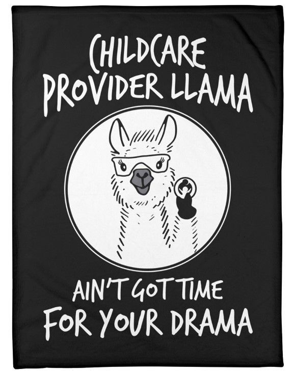 Childcare Provider Llama Sherpa Fleece Blanket