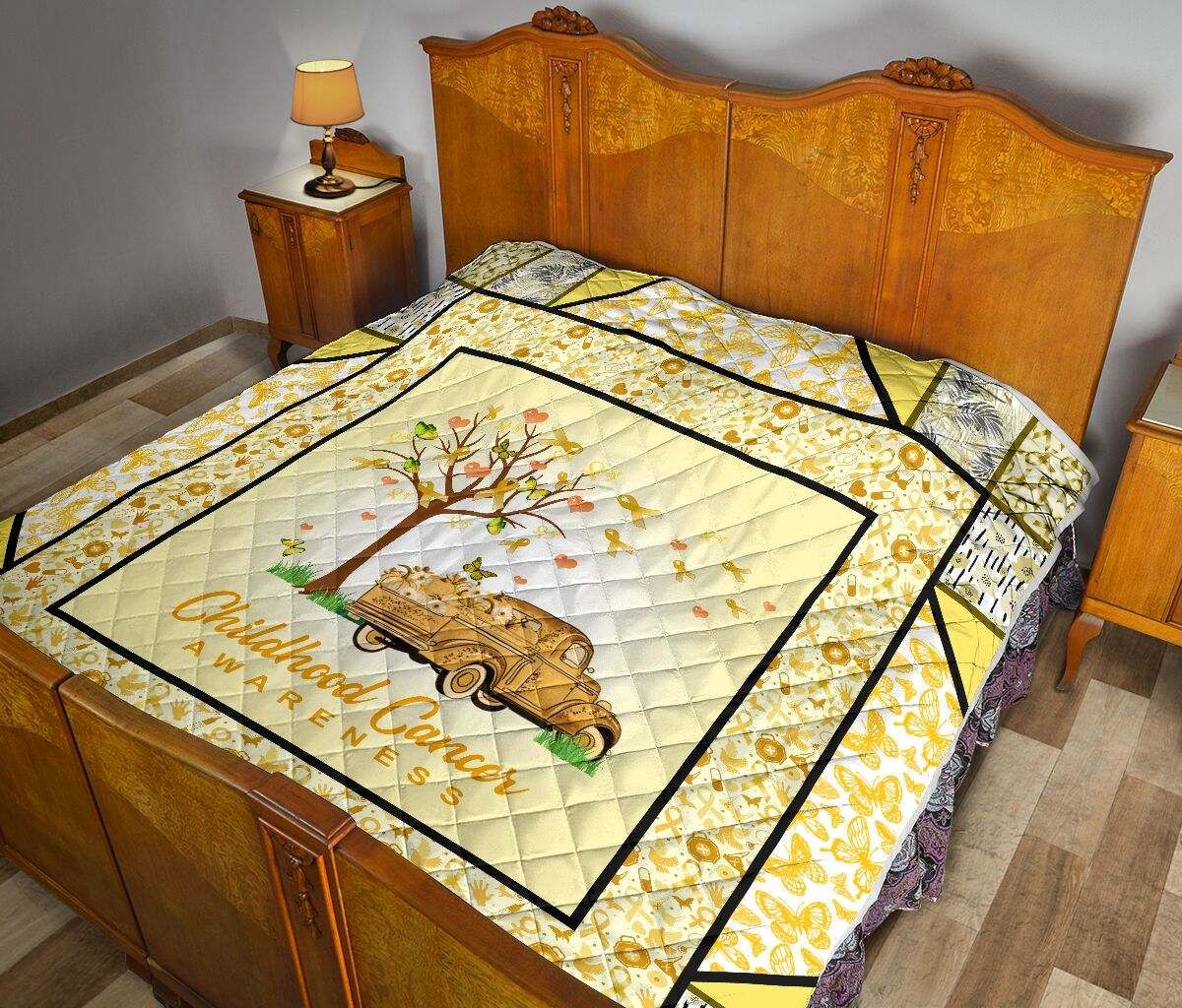 Childhood cancer Awareness pattern Quilt DHC281111272DD