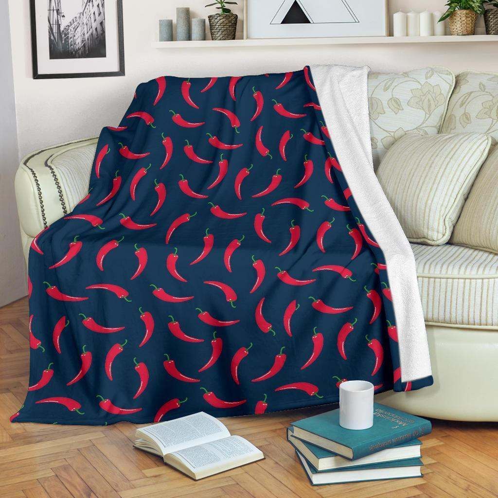 Chilli Pepper Pattern Sherpa Fleece Blanket