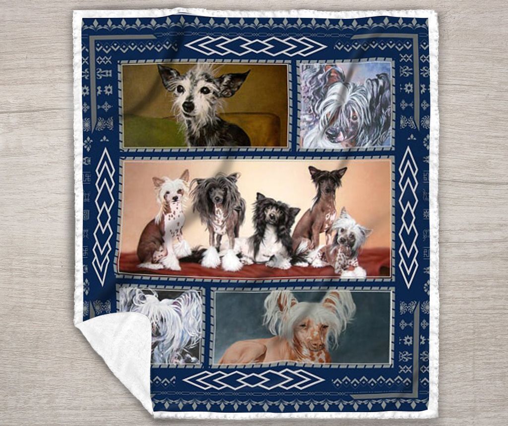 Chinese Crested Dog Sherpa Fleece Blanket
