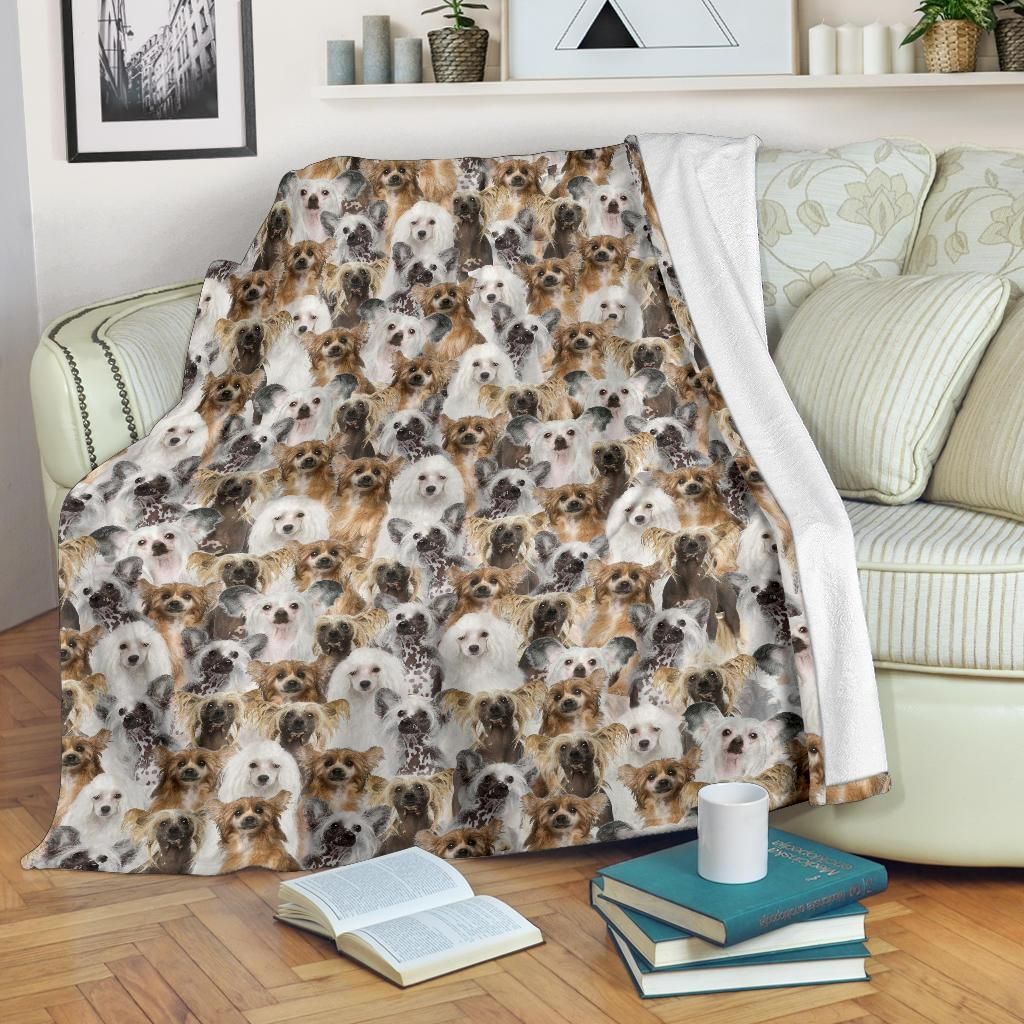 Chinese Crested Dog Sherpa Fleece Blanket