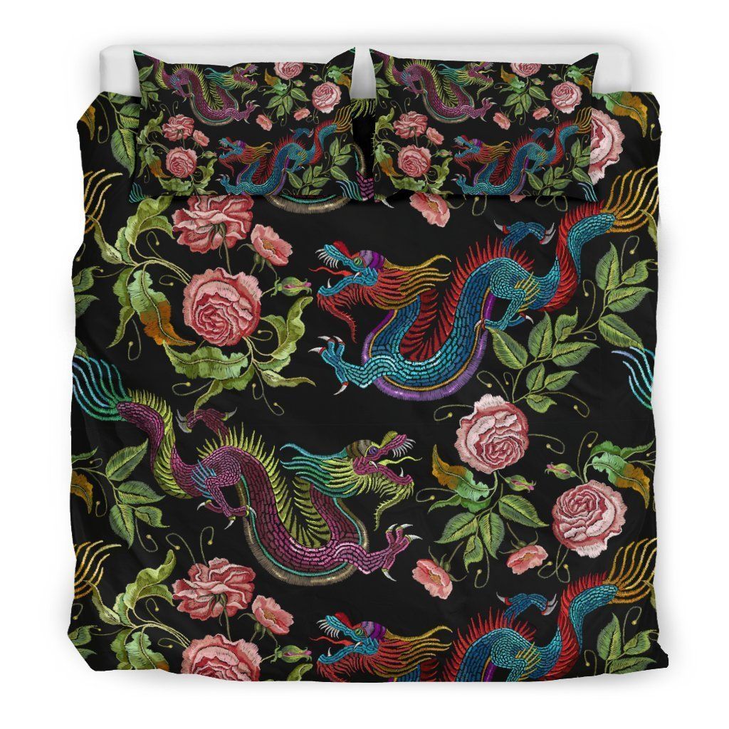 Chinese Rose Dragon Cool Design Comfortable Bedding Set