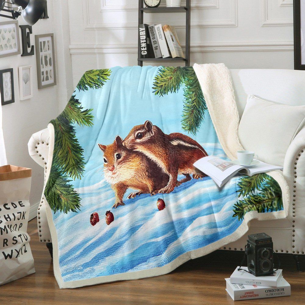 Chipmunk Sherpa Fleece Blanket