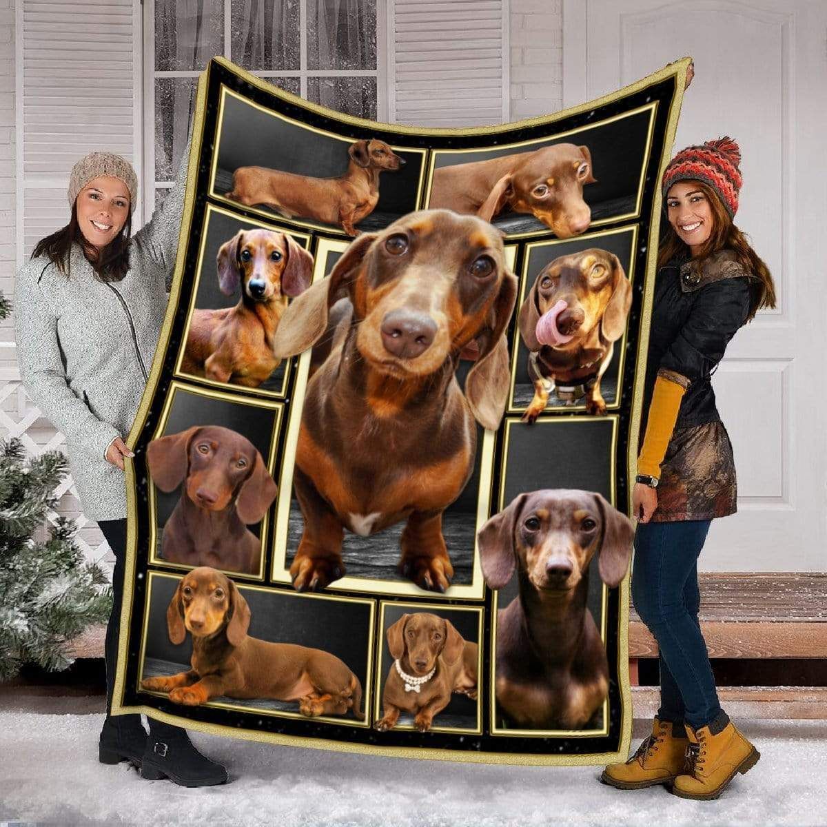 Chocolate Dachshund Fleece Blanket Gift For Dog Lovers