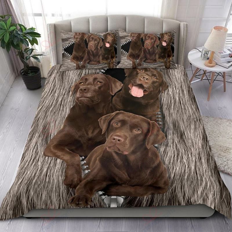 Chocolate Labrador Dog Bedding Set