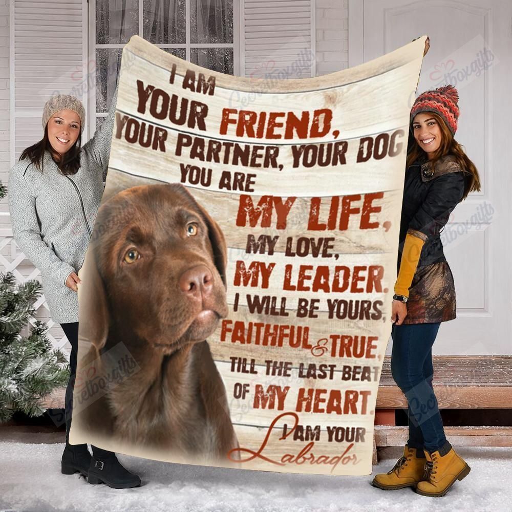 Chocolate Labrador I Am Your Labrador Fleece Blanket