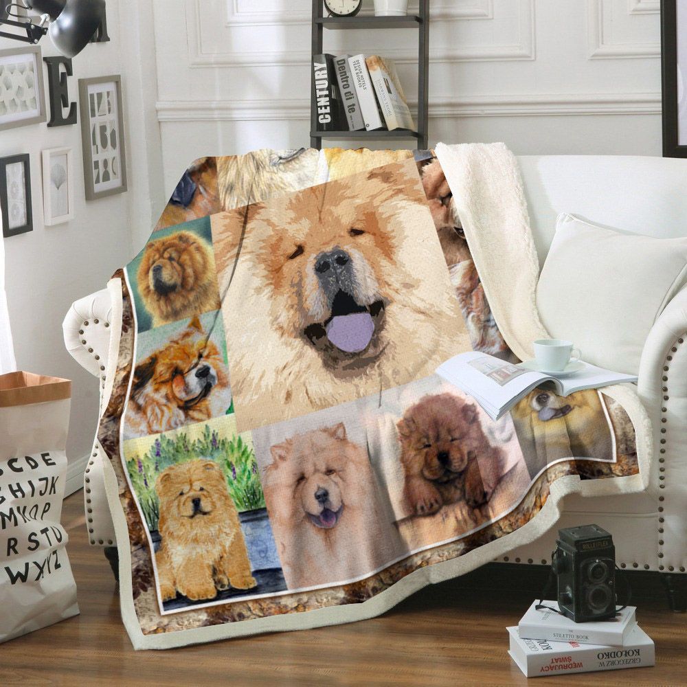 Chowchow Dog Sherpa Fleece Blanket