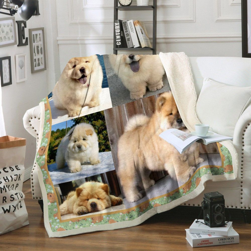 Chowchow Dog Sherpa Fleece Blanket