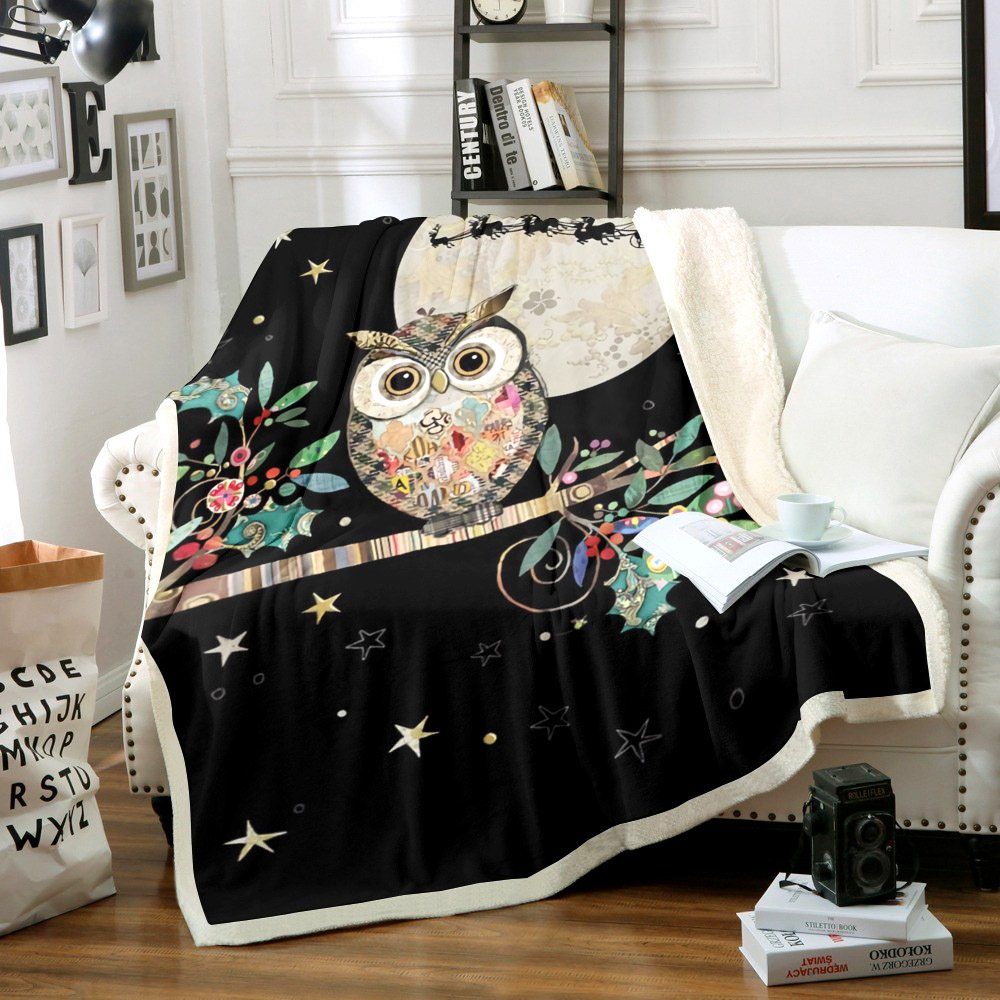 Chrismas Owl Sherpa Fleece