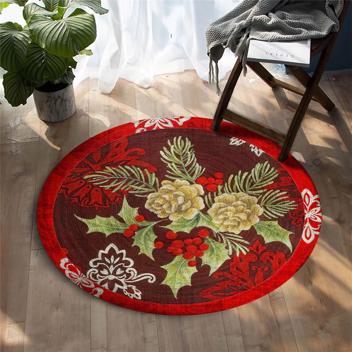 Chrismast Vintage Round Carpet