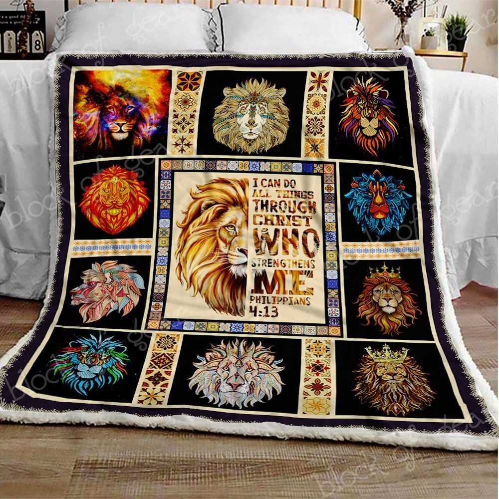 Christ As Lion Sherpa Fleece Blanket