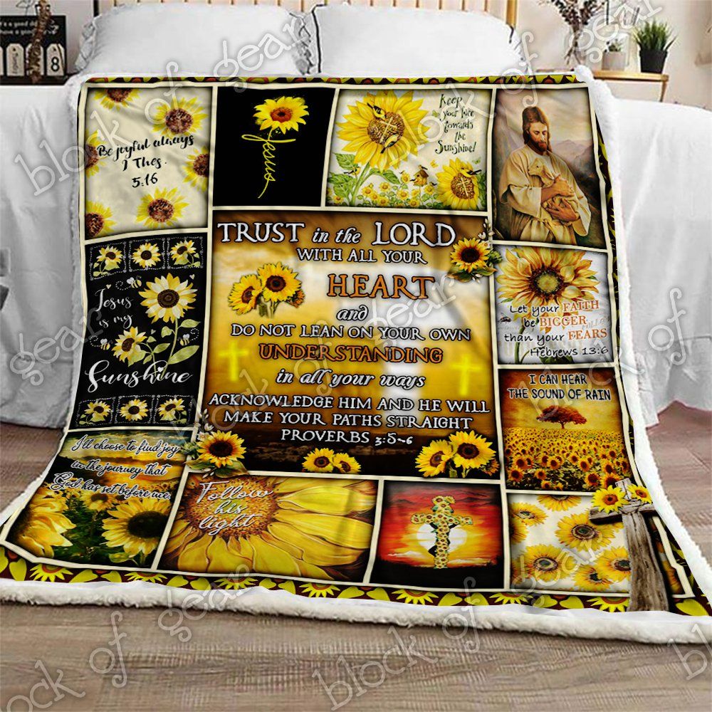 Christianity And Sunflower Sherpa Fleece Blanket