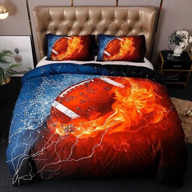 Christmas 3d Football Sport Series Soft Basketball Bedding Set