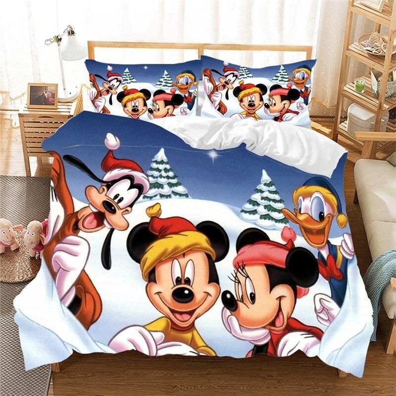 Christmas 3d Mickey Minnie Bedding Set