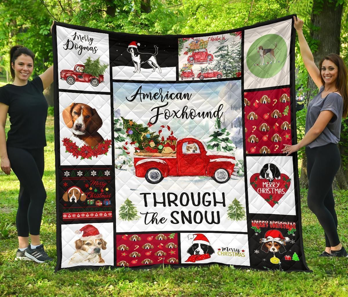 Christmas American Foxhound LMC161103 Quilt Blanket