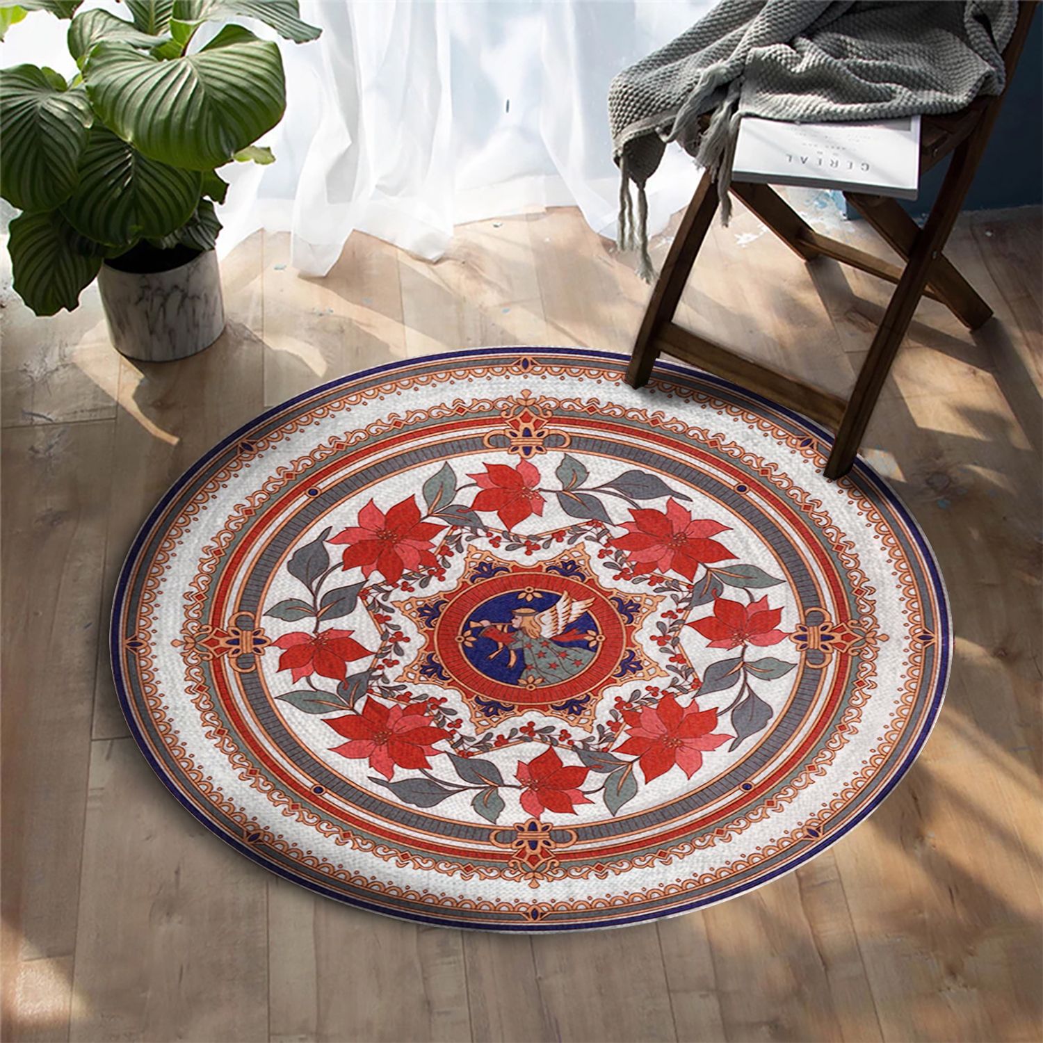 Christmas Angel Round Carpet