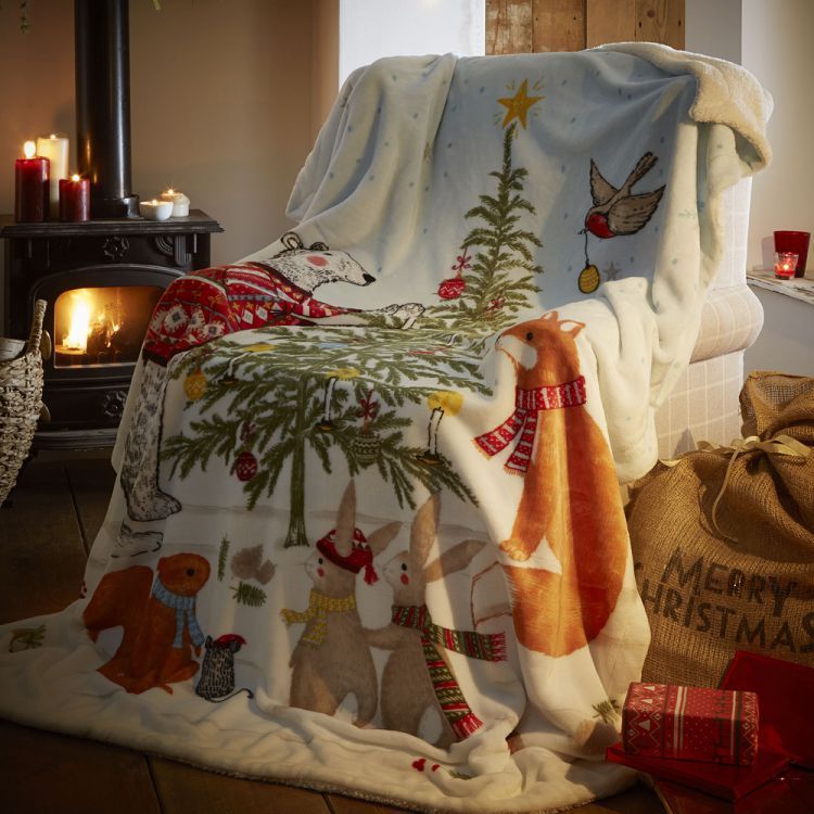 Christmas Animal Sherpa Fleece Blanket