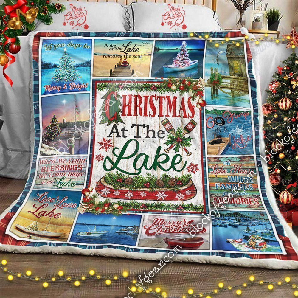 Christmas At The Lake Fleece Blanket