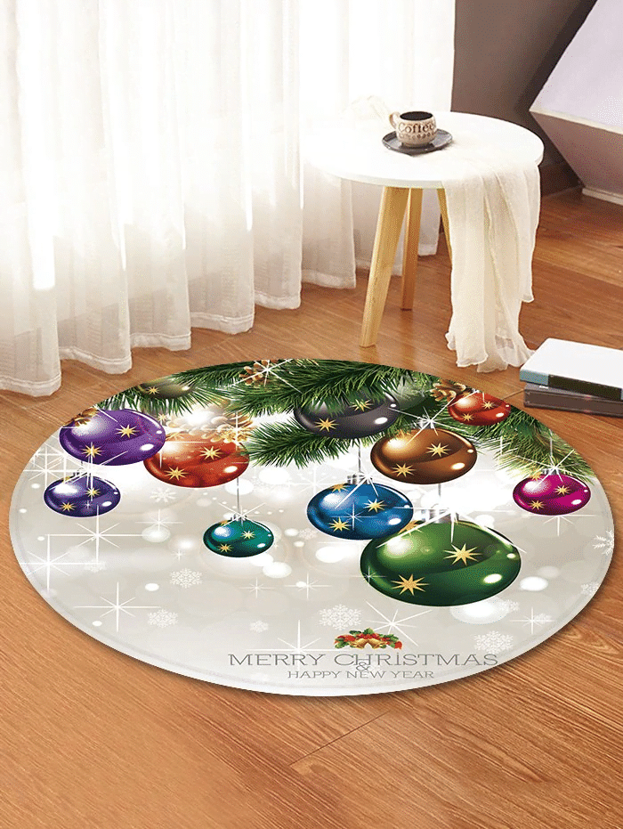 Christmas Balls Round Carpet