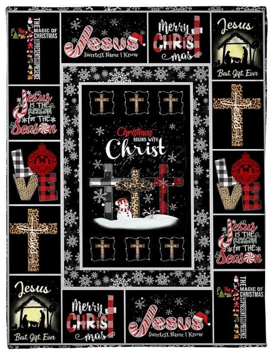 Christmas Begin With Christ Sherpa Fleece Blanket