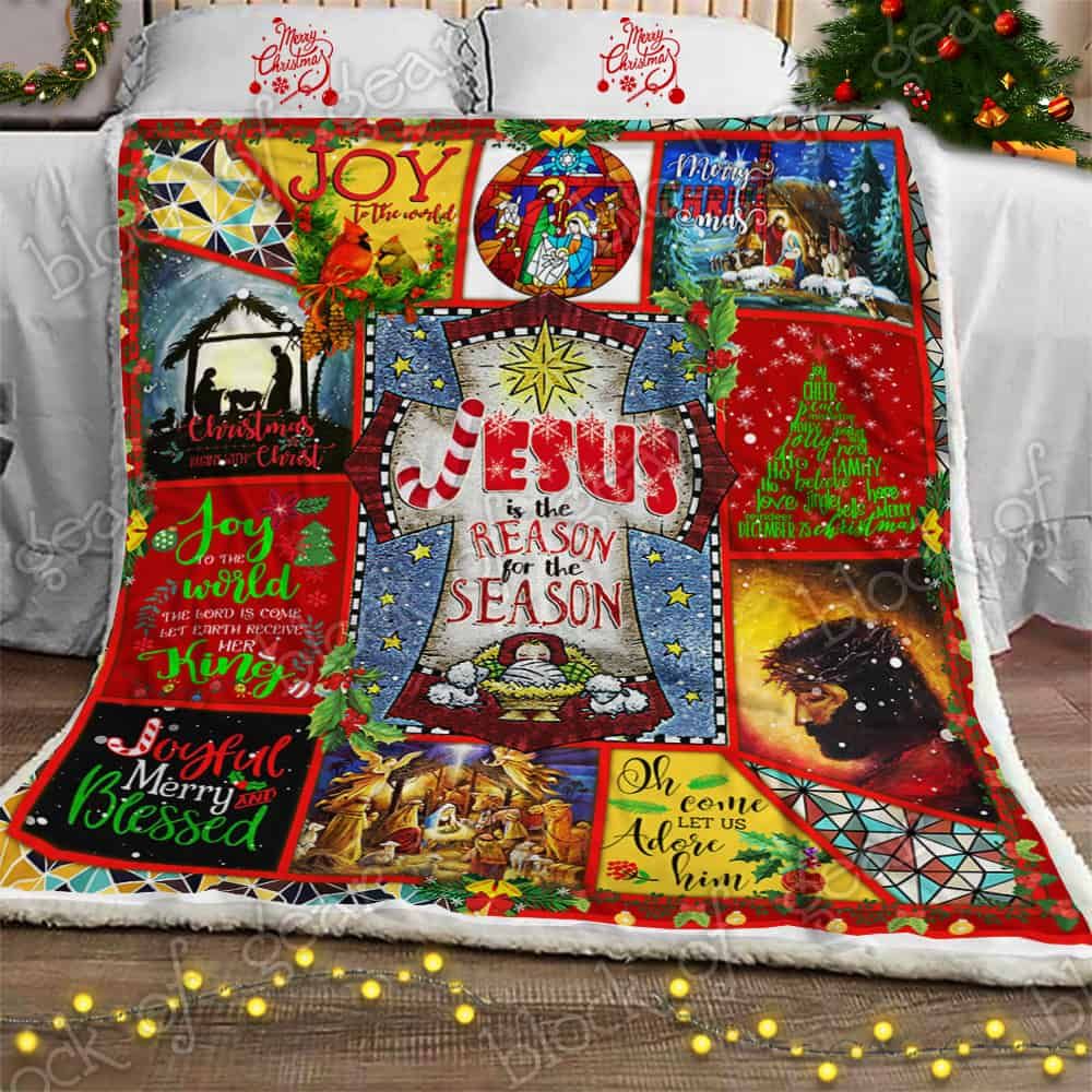 Christmas Begins With Christ Sherpa Fleece Blanket