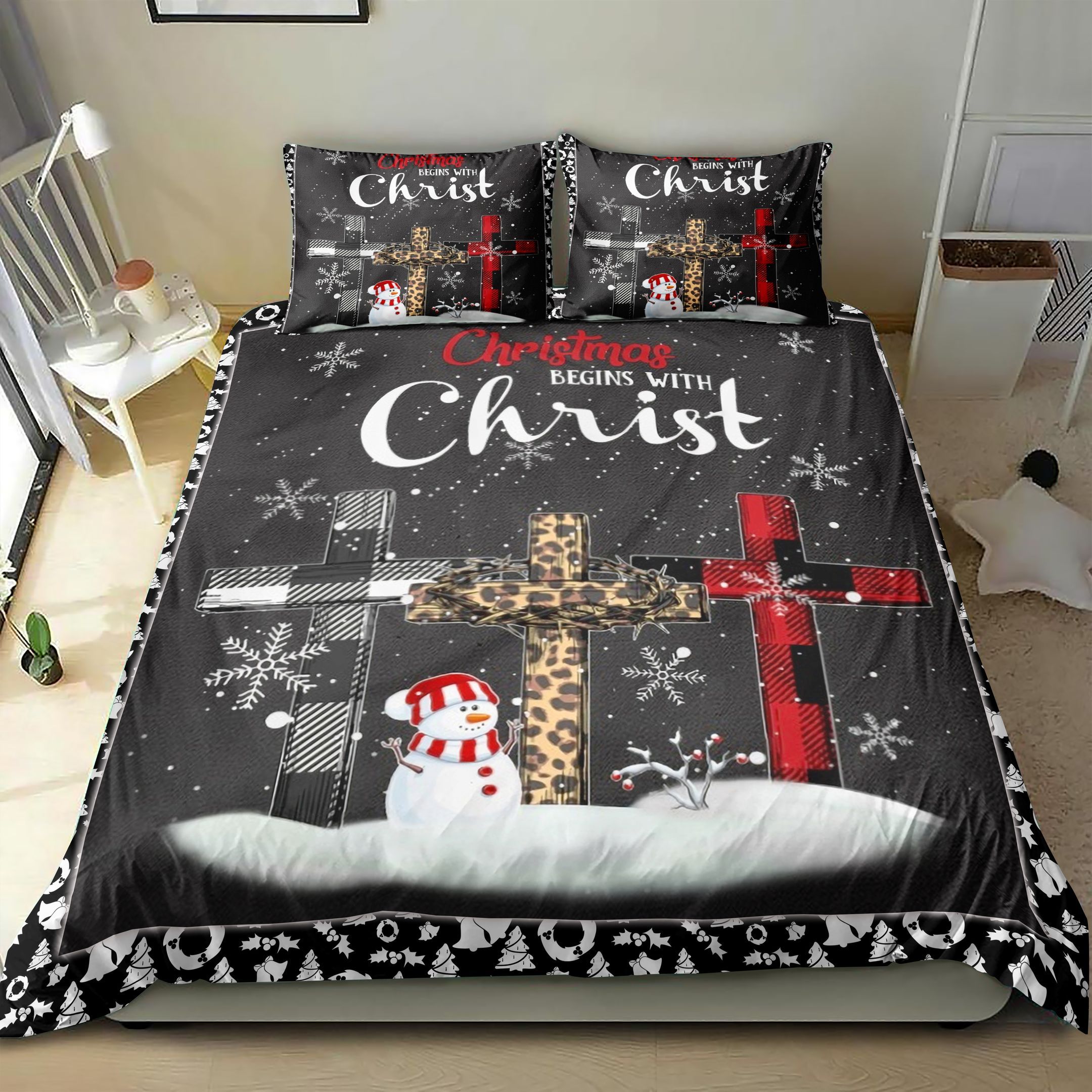 Christmas Begins With Christ Bedding Set