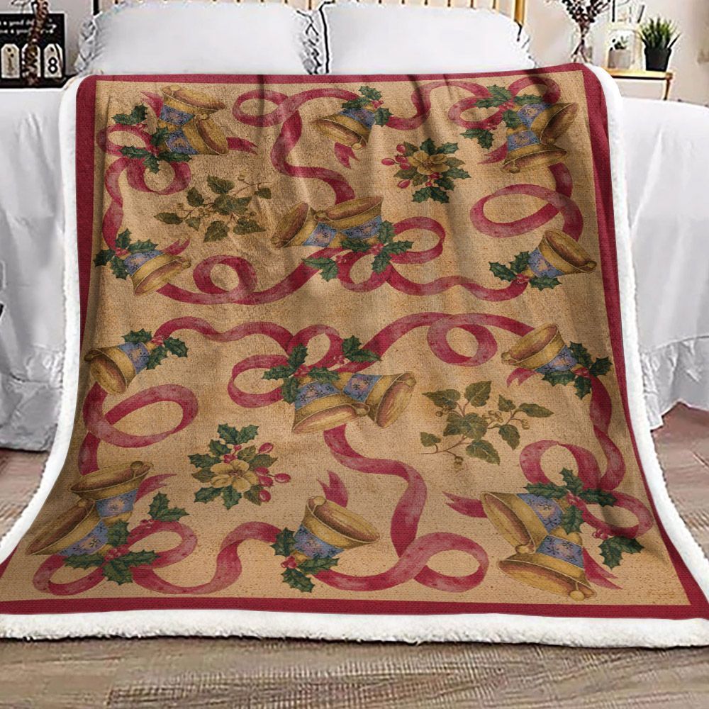 Christmas Bells Sherpa Fleece Blanket