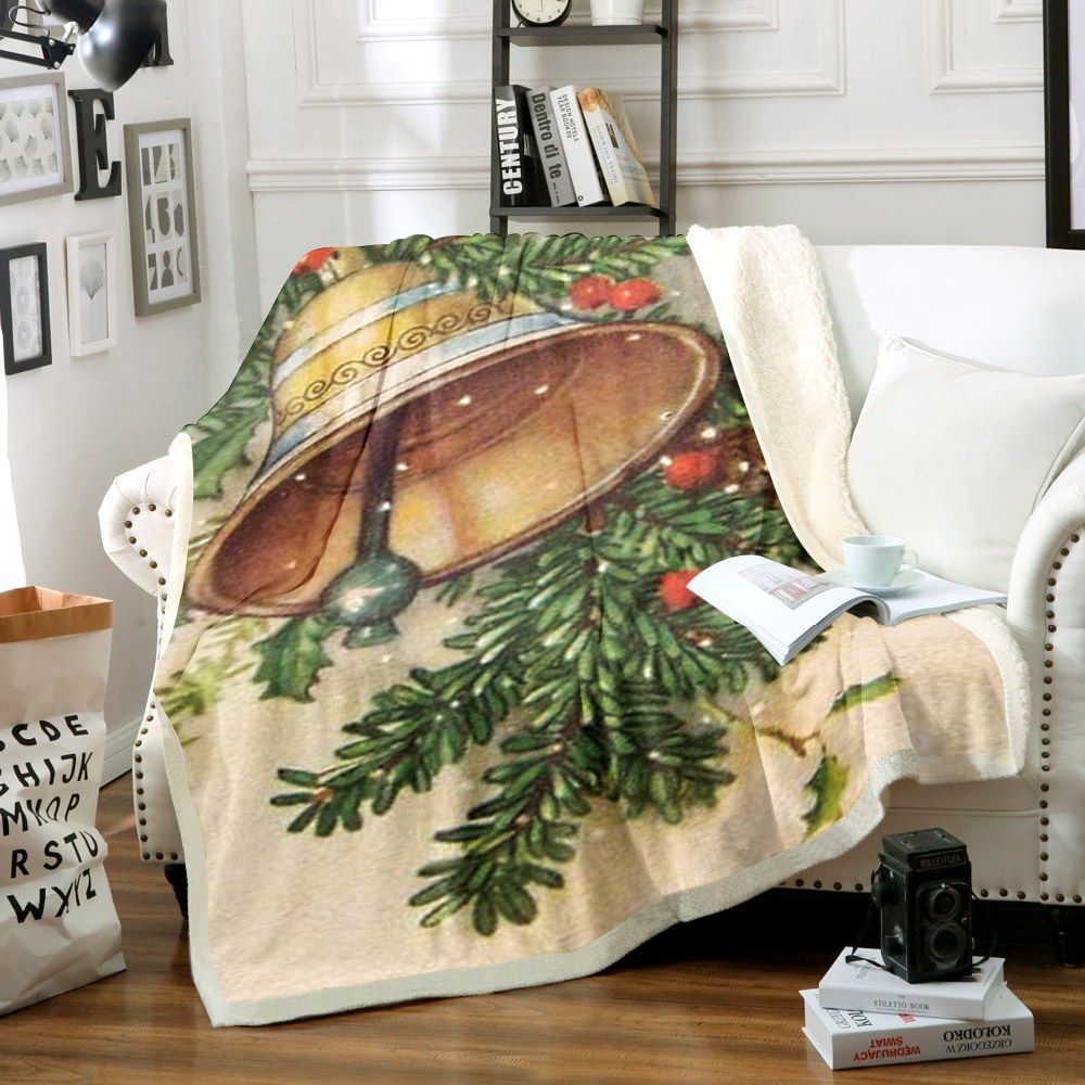 Christmas Bells Sherpa Fleece Blanket