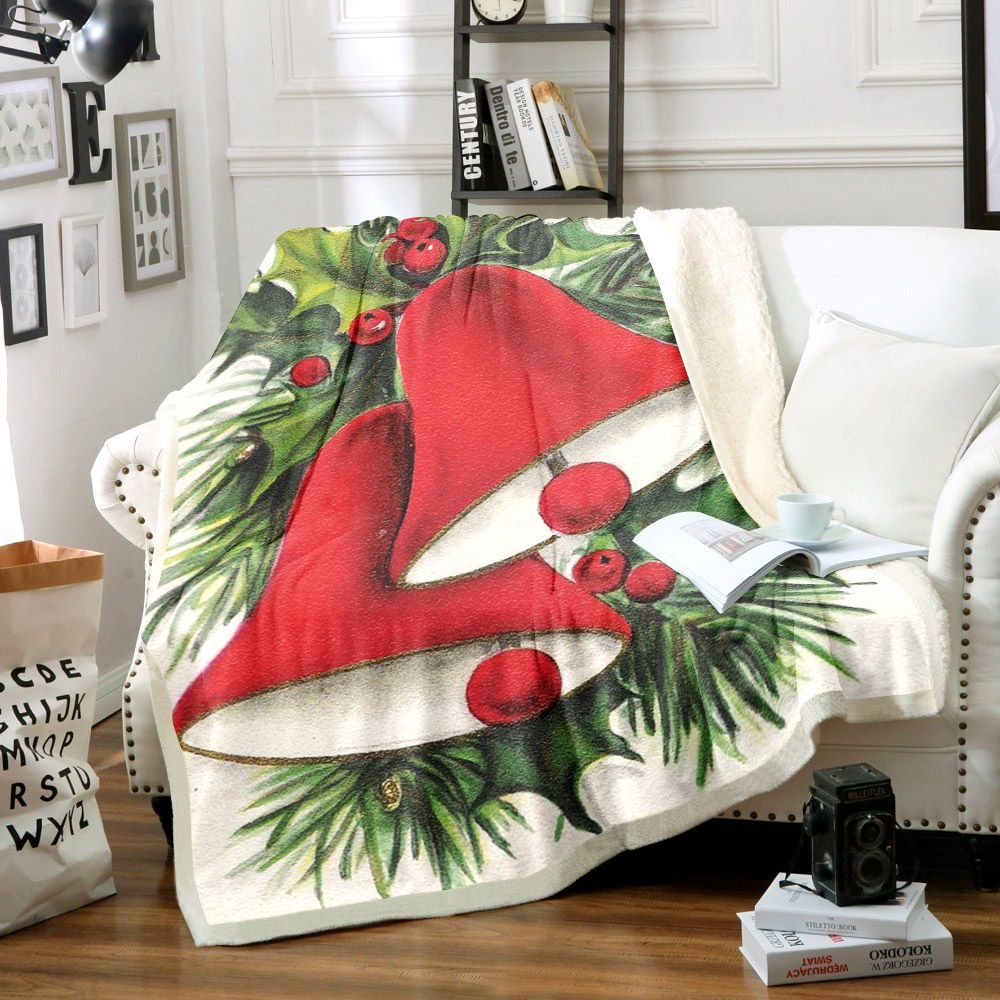 Christmas Bells Sherpa Fleece Blanket