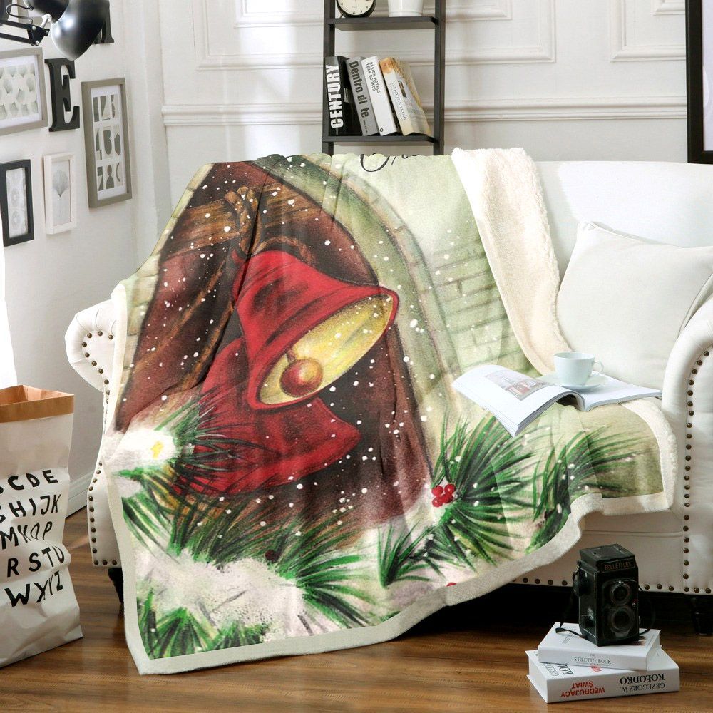 Christmas Bells Sherpa Fleece Blanket