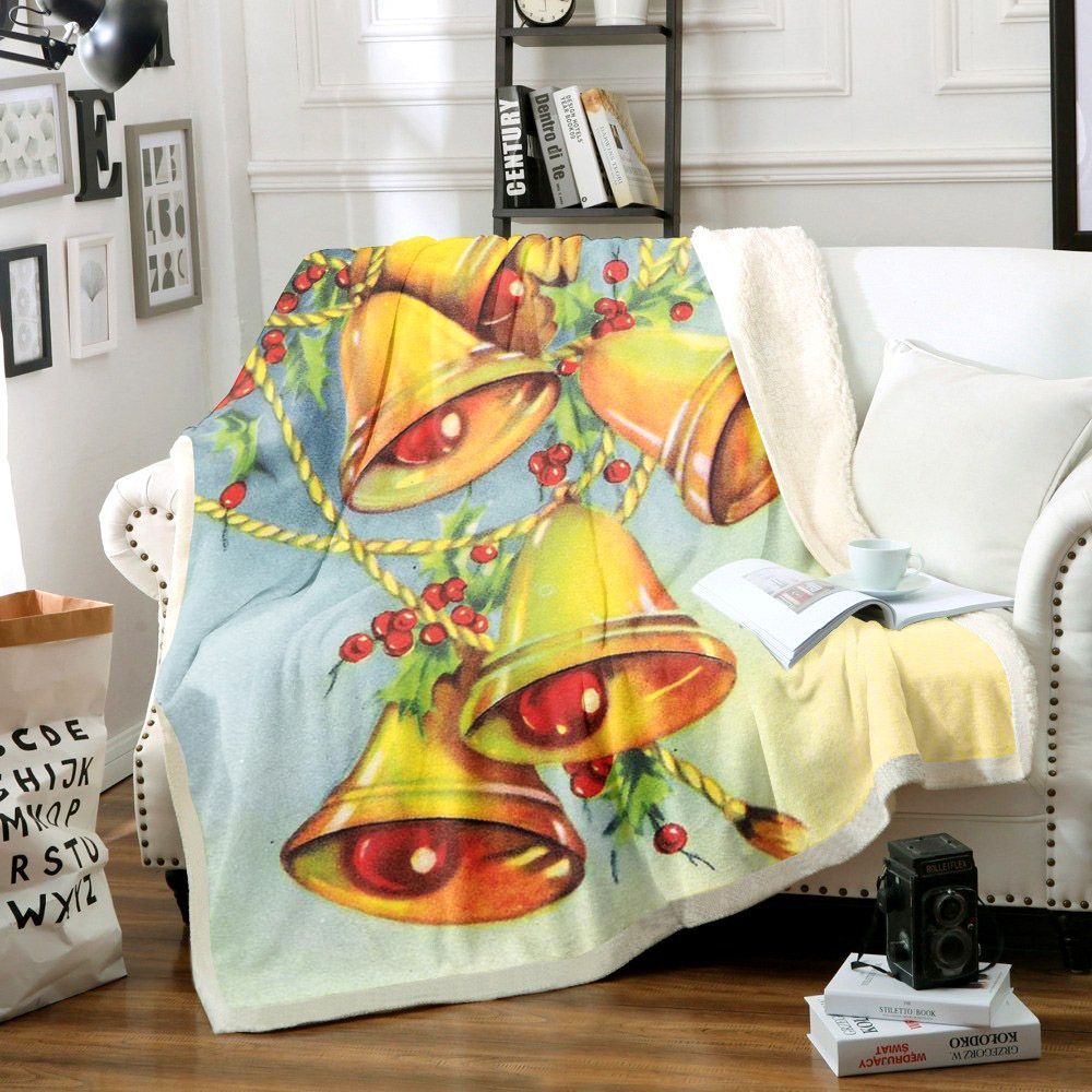 Christmas Bells Sherpa Fleece Blanket