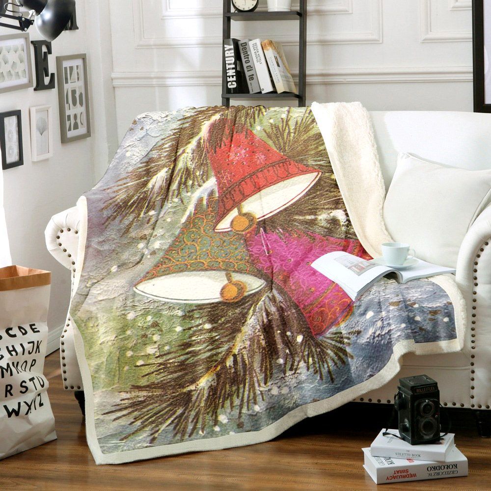 Christmas Bells Sherpa Fleece Blanket