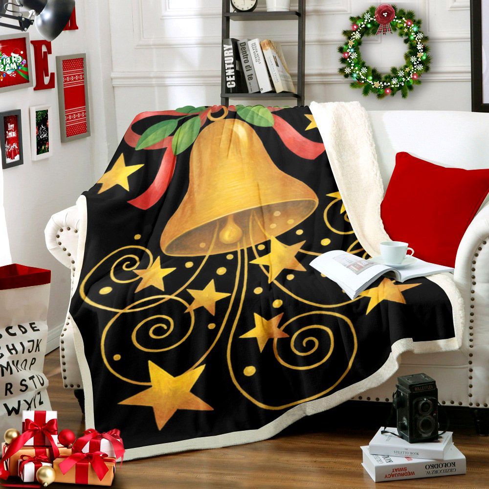 Christmas Bells Sherpa Fleece Blanket