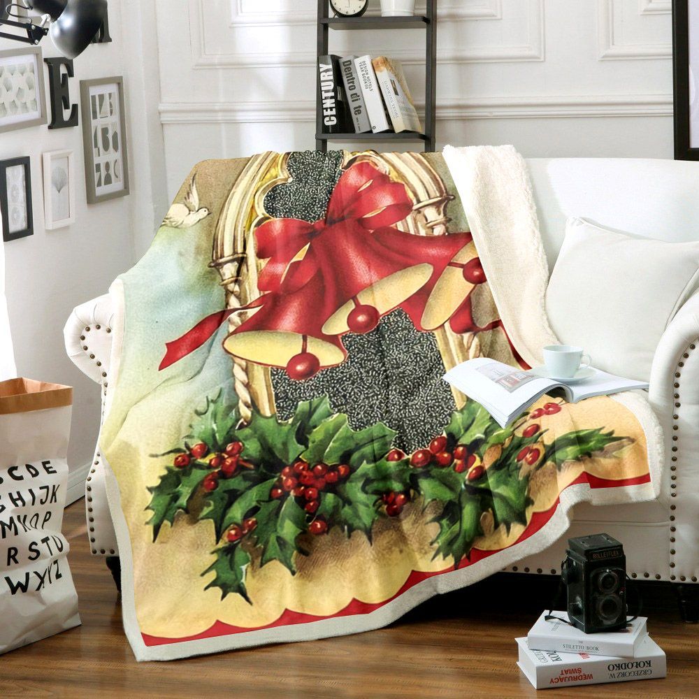 Christmas Bells Sherpa Fleece Blanket