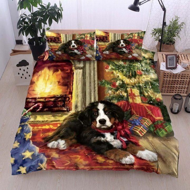 Christmas Bernese Mountain Dog Printed Bedding Set