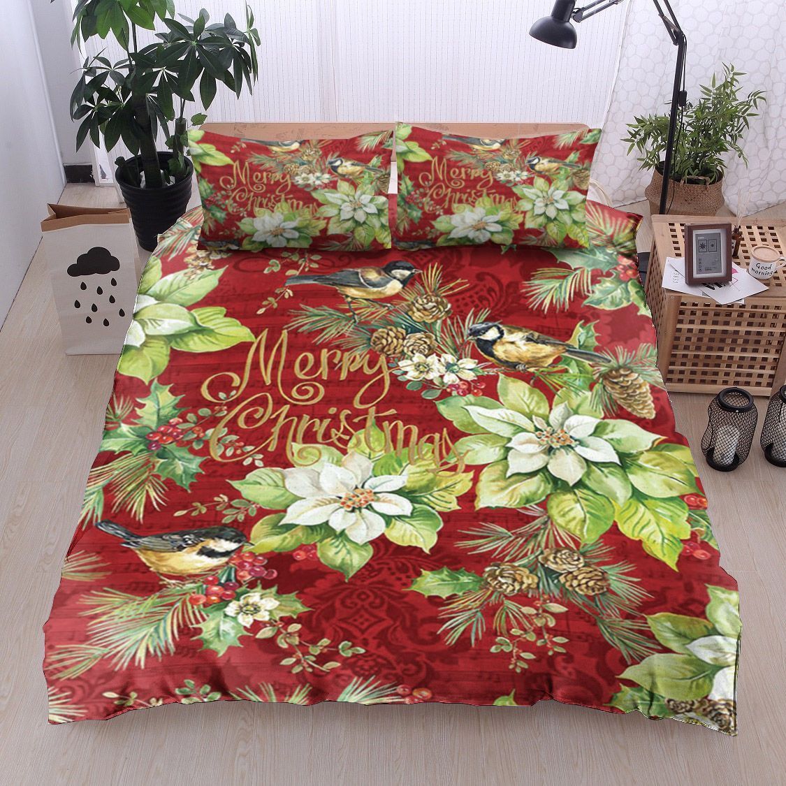 Christmas Bird Bedding Set