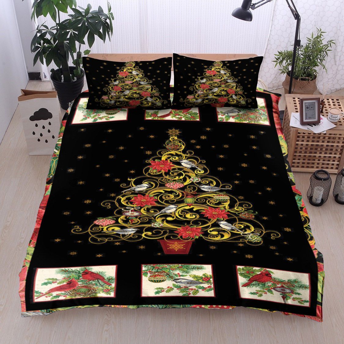 Christmas Bird Bedding Set