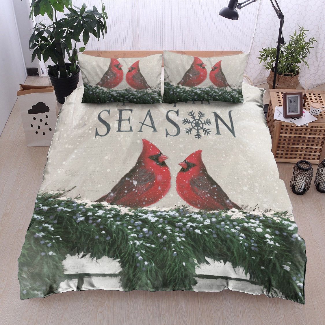 Christmas Bird Bedding Set