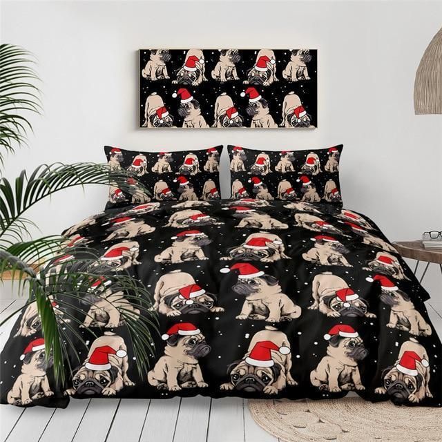 Christmas Bulldog Dogs Bedding Set